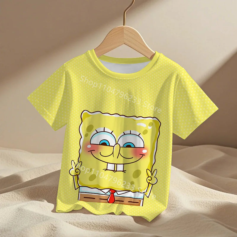 Cute cartoon SpongeBob Male T-Shirt Top