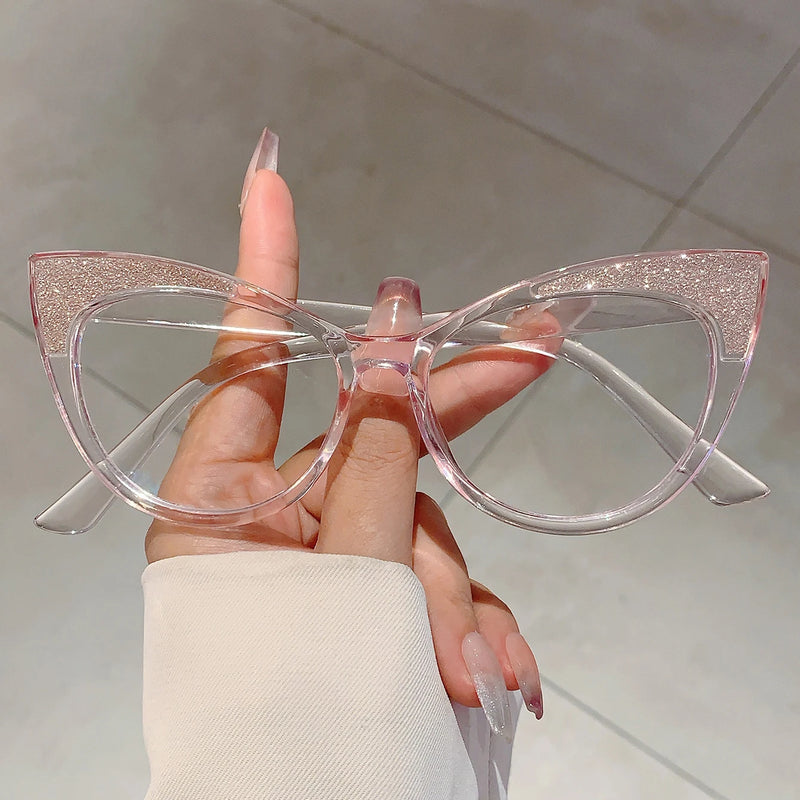 Colorful Bling Frame Cat Eye Eyeglasses