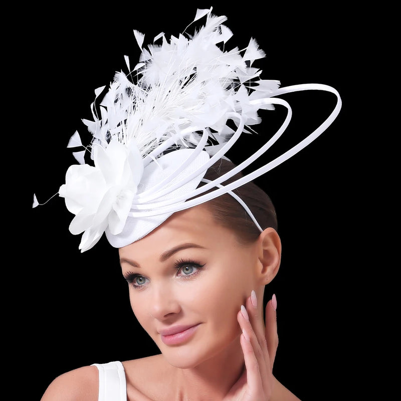 New Race Fascinator Hats Bowknot Wedding Church
