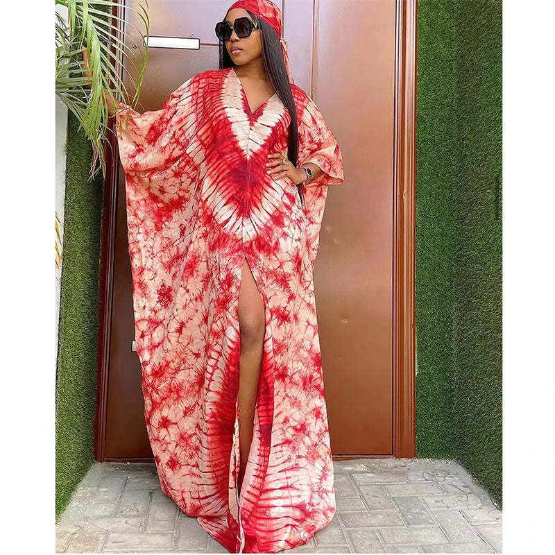 Ankara Dashiki Scarf Gown Caftan Dress