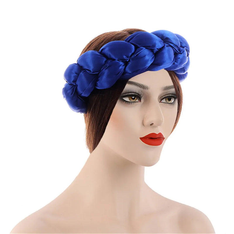 Exaggerated Satin Braid Headband for Women