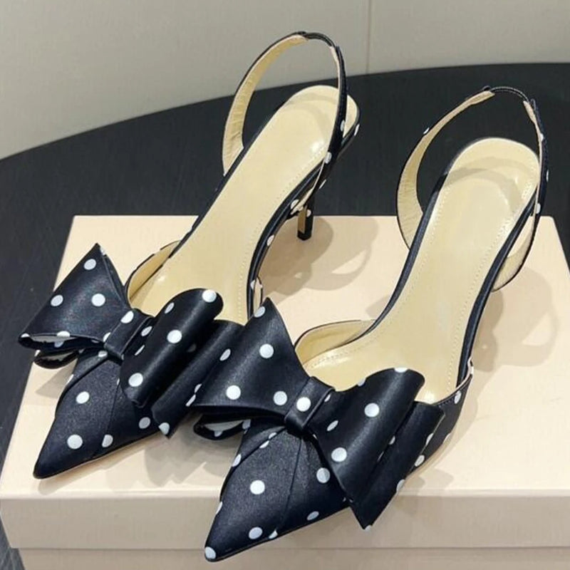 Bow Pointed Head Stiletto High Heels
