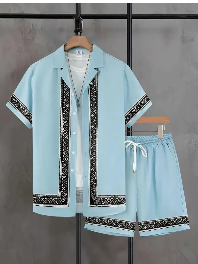 Summer Vintage Ethnic Striped 2 Pieces