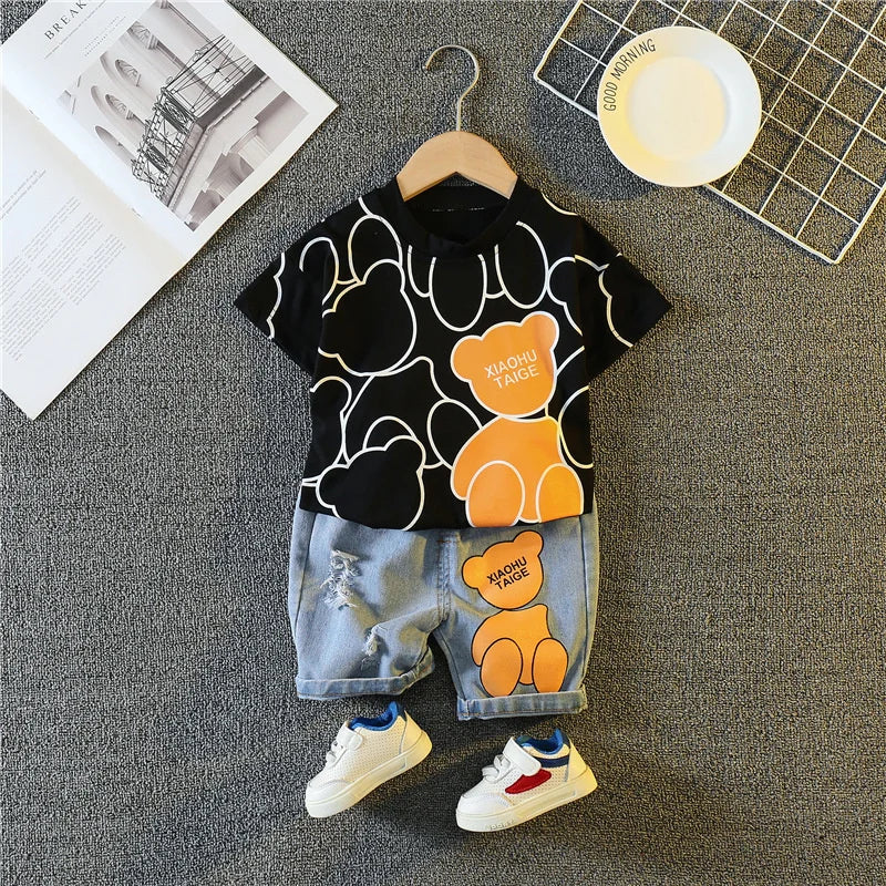 Cartoon T-Shirt Shorts 2Pcs/Sets Toddler Casual Tracksuits