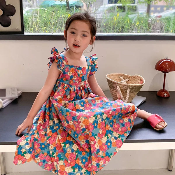 Square Neck Flying Sleeves Cute Princess Dress