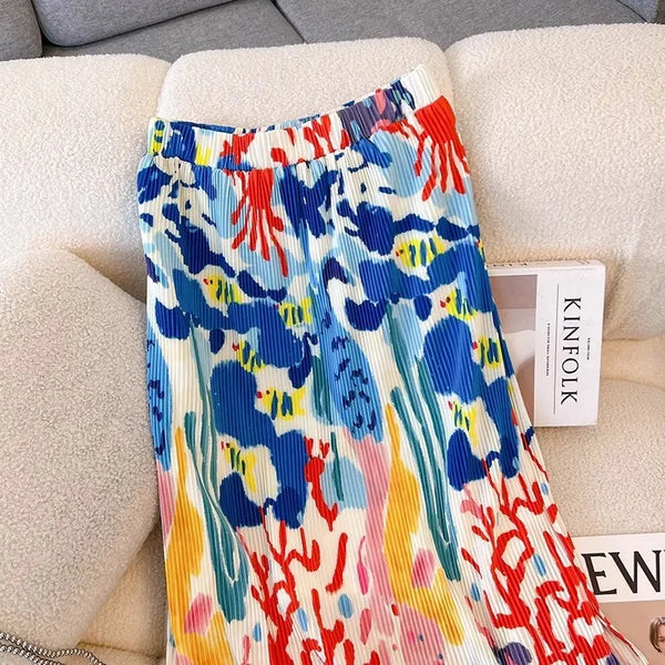 Vintage High-Waisted Slimming A- Line Skirt