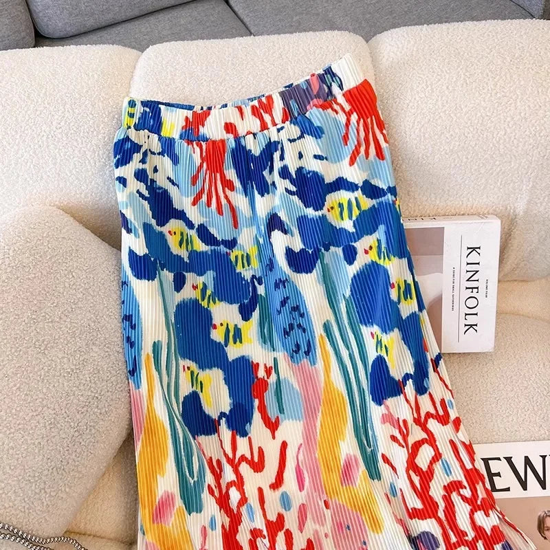 Vintage High-Waisted Slimming A- Line Skirt