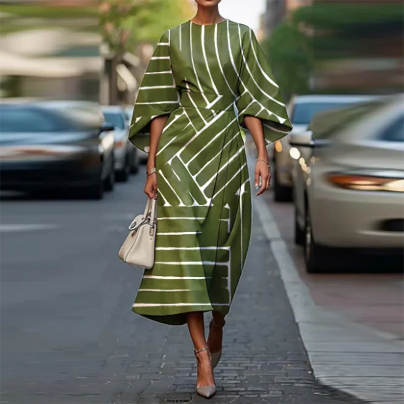 Elegant O-neck Half Sleeved Bohemian Vintage Dress