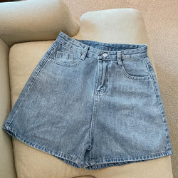Denim shorts high waist loose wide Legs