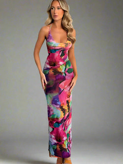 Weird Puss Backless Halter Women Dress