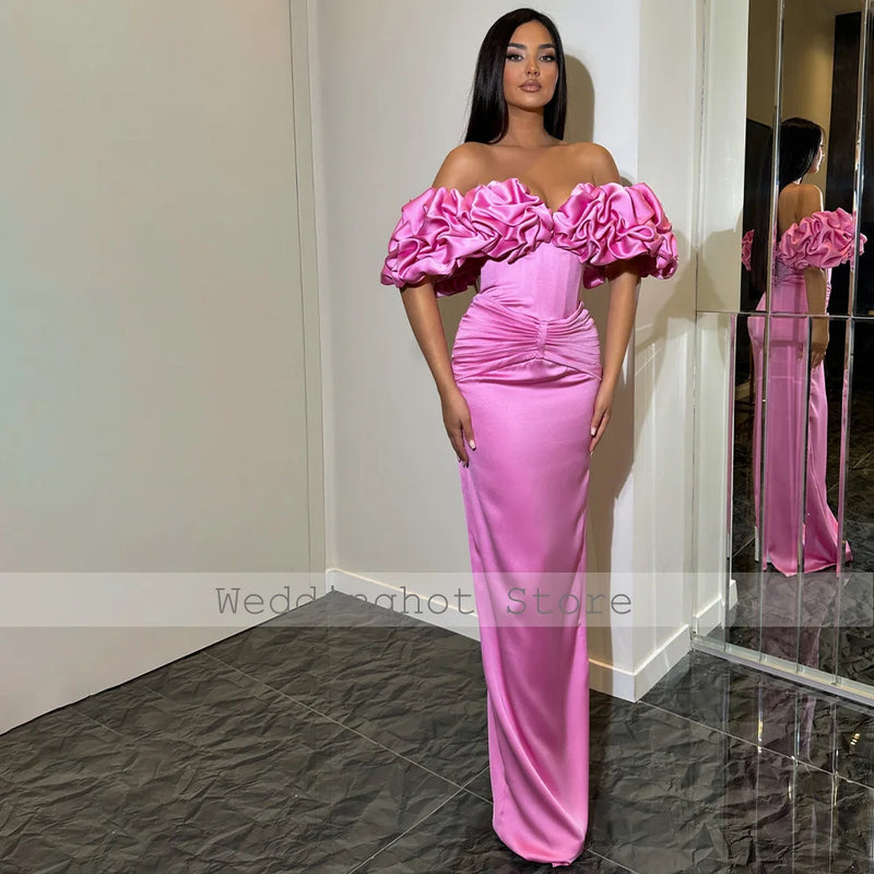 Elegant Off the Shoulder Sheath Long Backless Dress