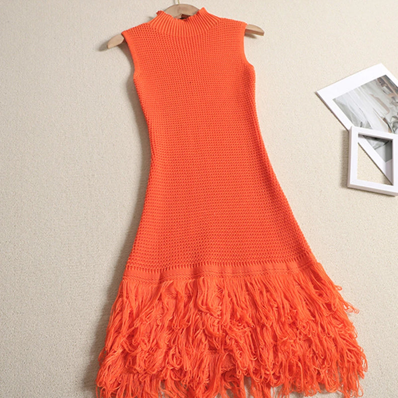 Casual Hips Mini Tassel Dress