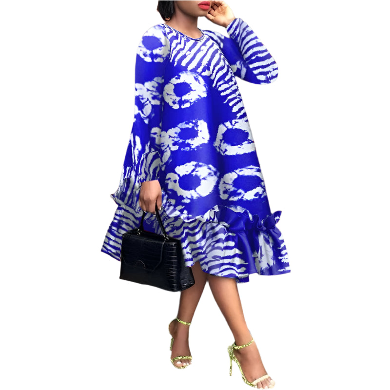 Printed Bohemian Ruffled Sundress