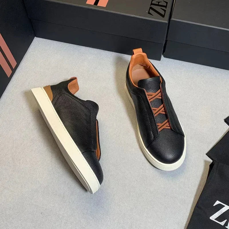 Top Layer Cow Leather Breathable Summer Shoes