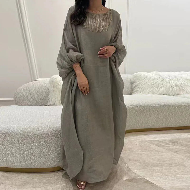 Vintage Cotton Linen Elegant Dress