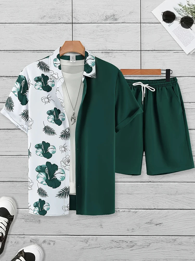 Everyday Short-sleeved Shirt And Sports Shorts Set