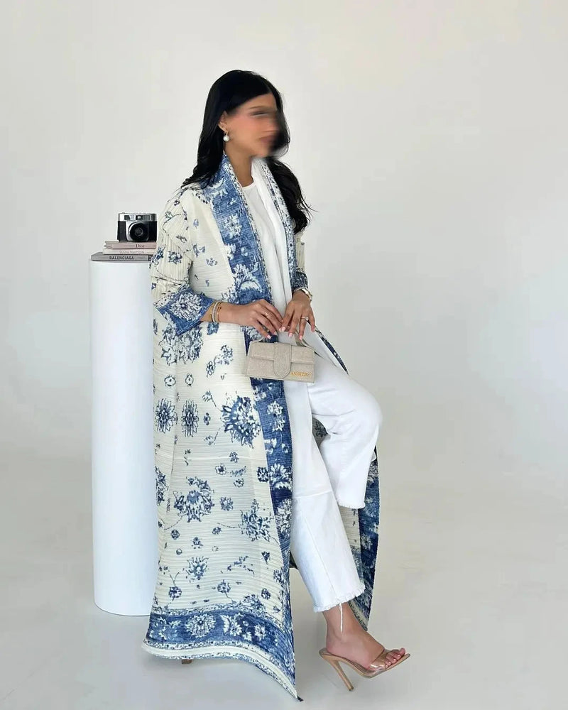 Retro Printed Long Sleeved Abaya