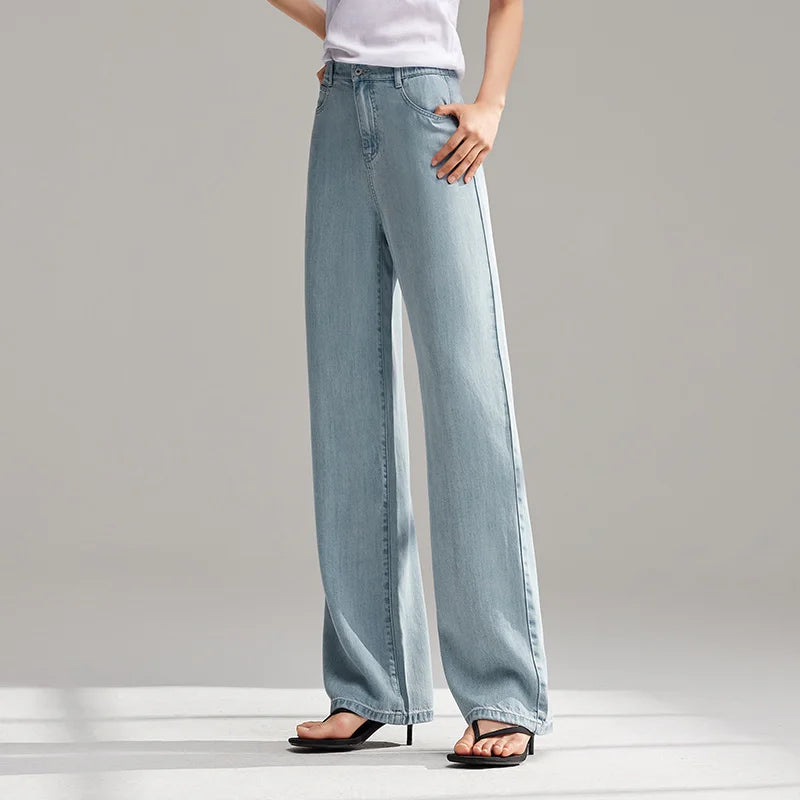 Semir Jeans Women Elastic Waist Long Trousers