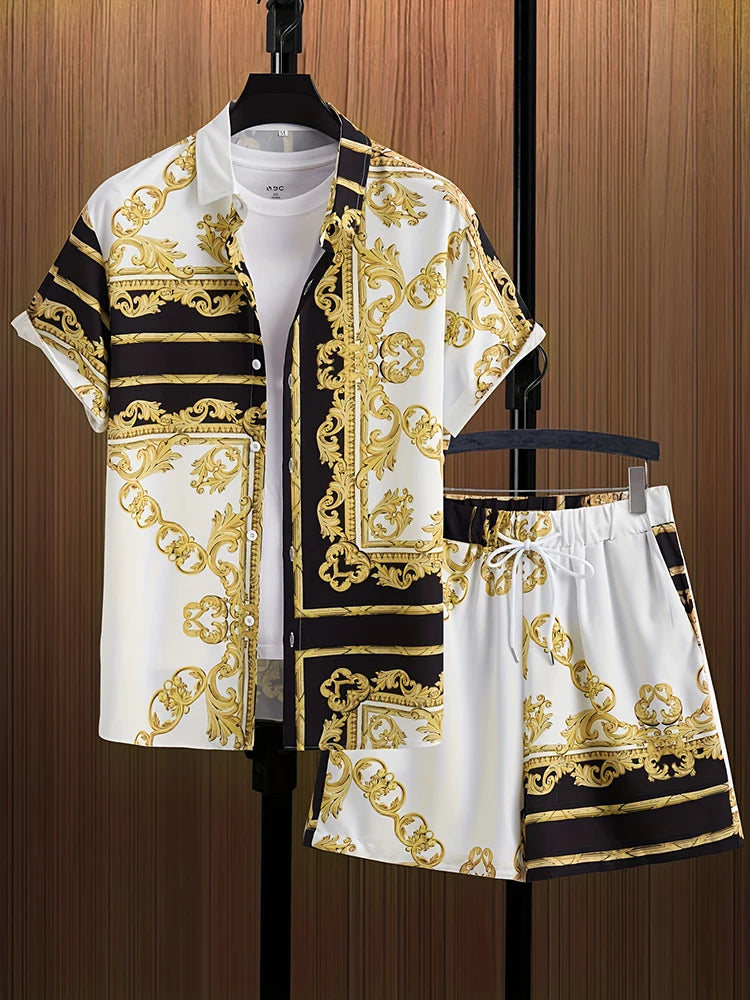 Everyday Short-sleeved Shirt And Sports Shorts Set