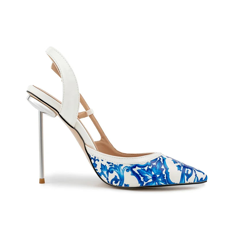 Pointed Toe Back Strap Sandals High Thin Heel