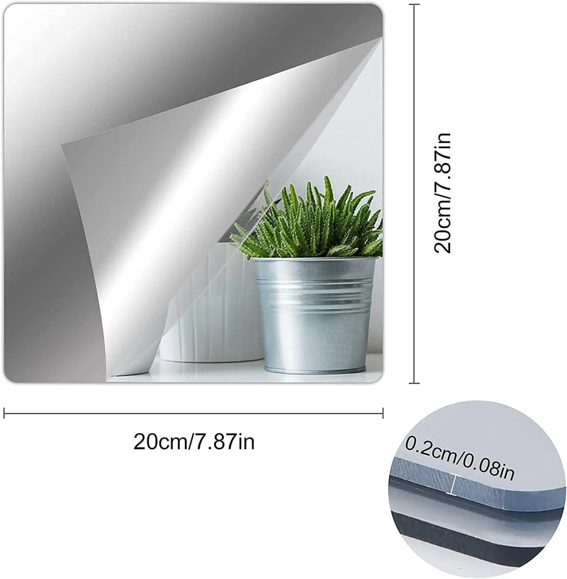 2mm Mirror Unbreakable Acrylic Full Length Wall Mirror Tiles