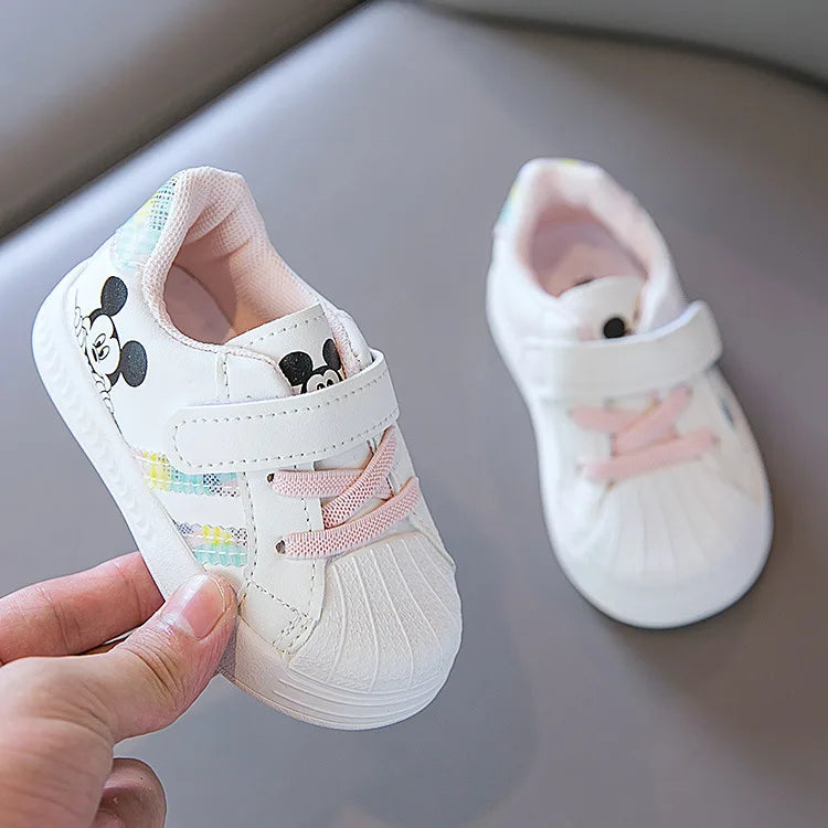 Disney White Casual Sneaker Mickey Mouse Kids Sports Shoes Toddler