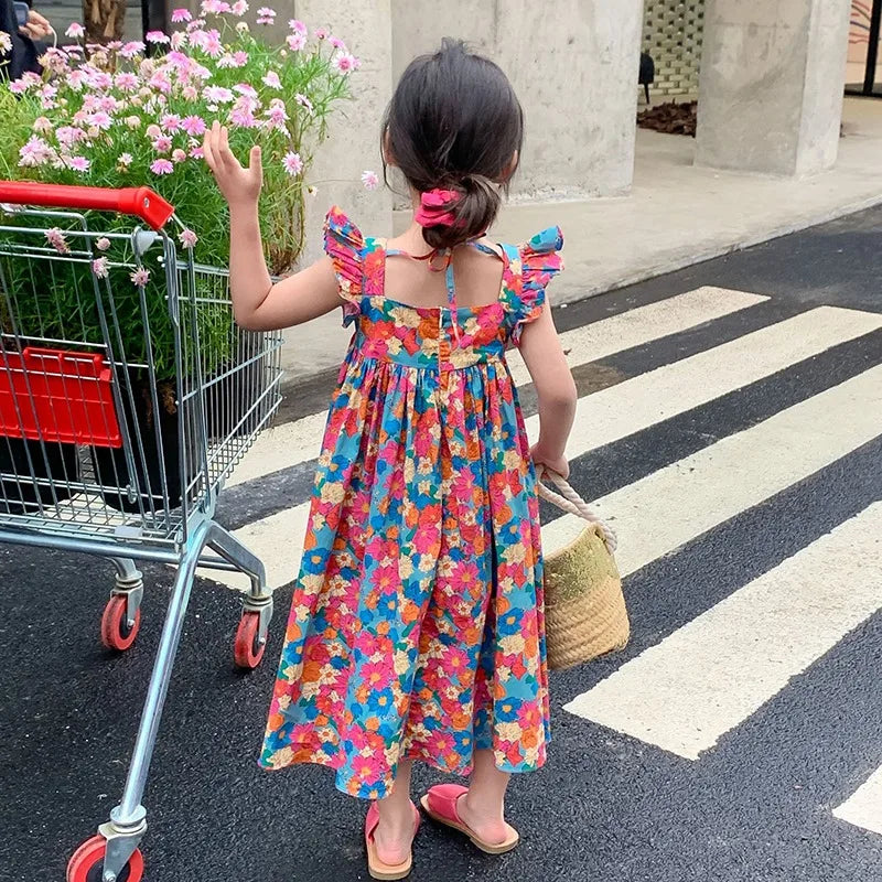 Square Neck Flying Sleeves Cute Princess Dress