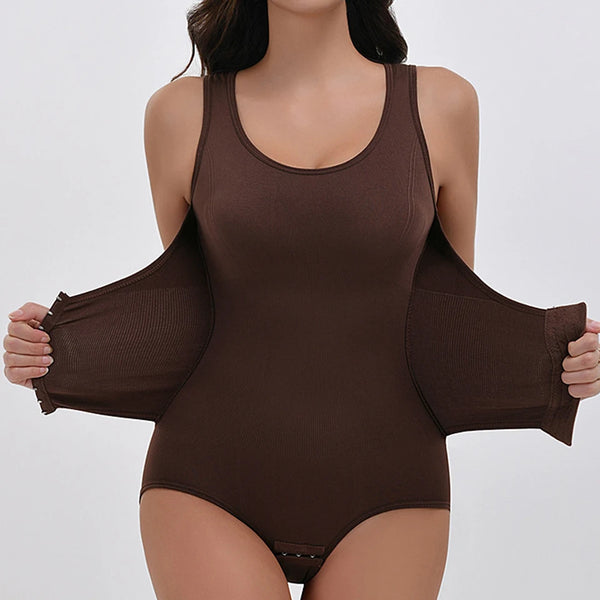 Bodysuit Shapewear With Zipper Belt Tummy Control