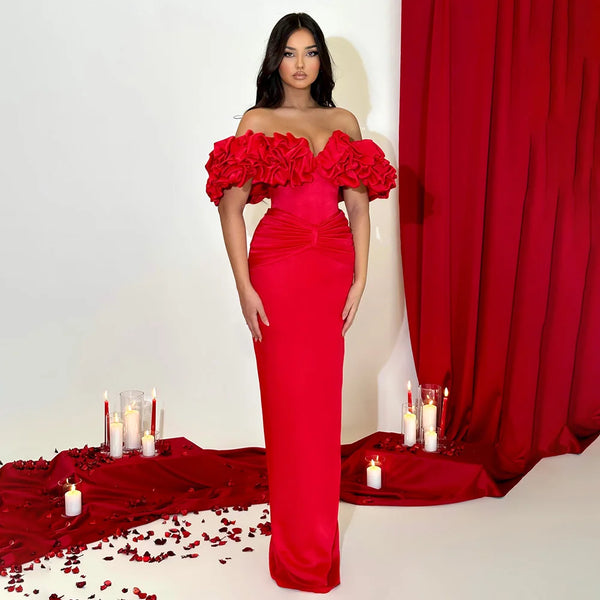 Elegant Off the Shoulder Sheath Long Backless Dress
