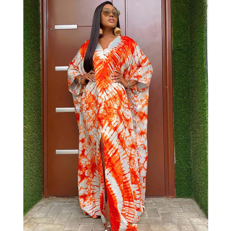 Ankara Dashiki Scarf Gown Caftan Dress