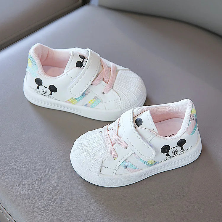 Disney White Casual Sneaker Mickey Mouse Kids Sports Shoes Toddler