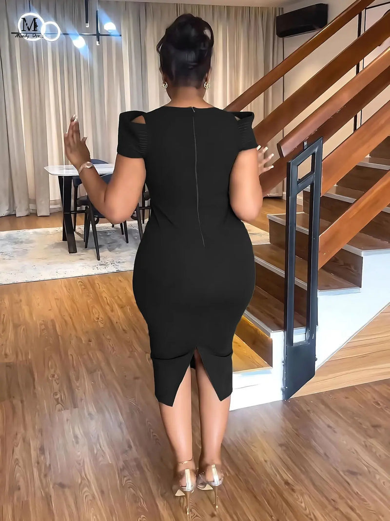 Elegant Sleeveless Bodycon Split Office Vintage Long Dress