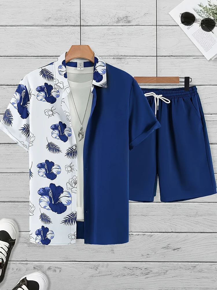 Everyday Short-sleeved Shirt And Sports Shorts Set