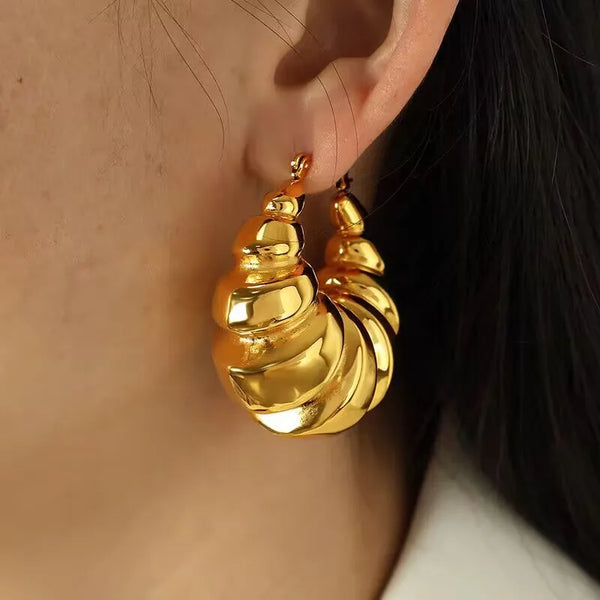 Punk Geometric Round Hoop Earrings