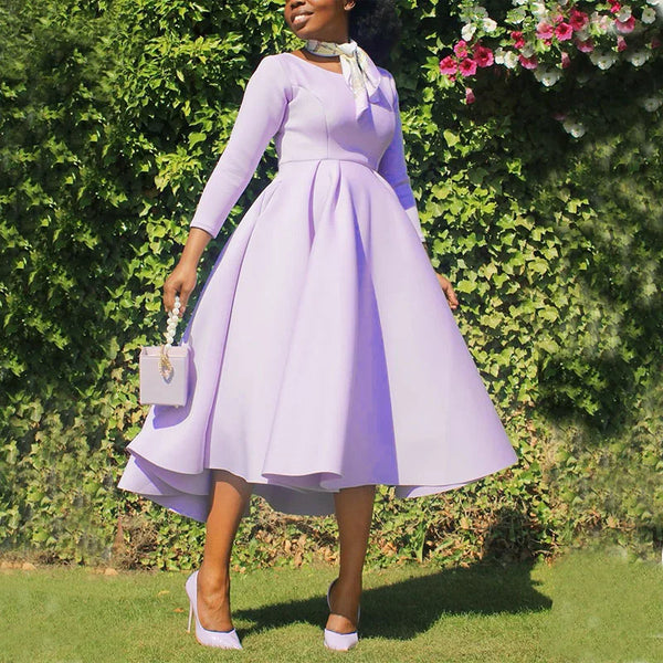 Elegant and Pretty Long Sleeve O-neck Dress