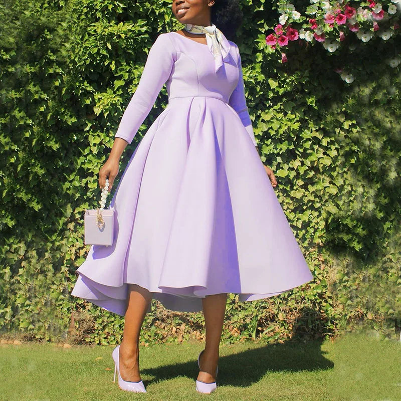 Elegant and Pretty Long Sleeve O-neck Dress