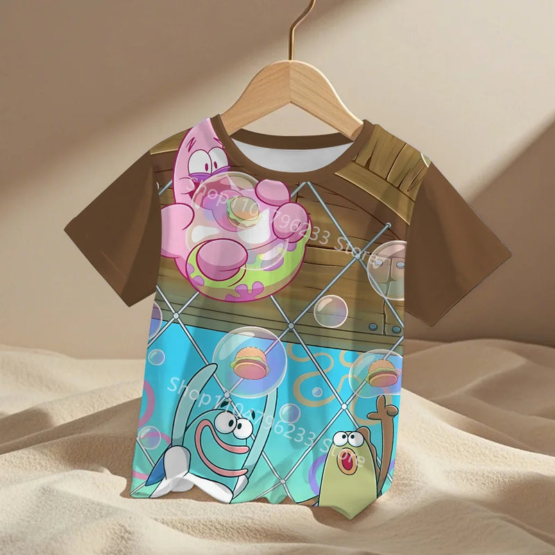 Cute cartoon SpongeBob Male T-Shirt Top