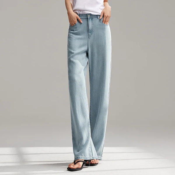 Semir Jeans Women Elastic Waist Long Trousers