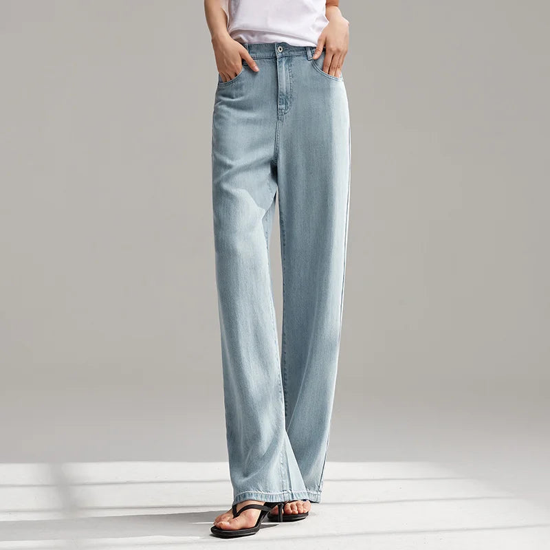 Semir Jeans Women Elastic Waist Long Trousers