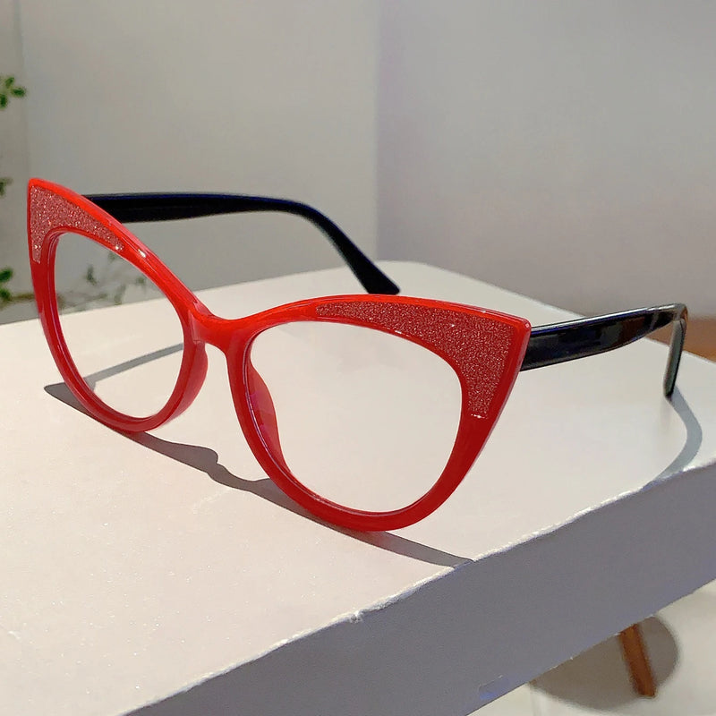 Colorful Bling Frame Cat Eye Eyeglasses