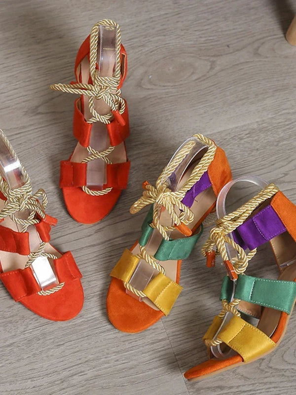 Summer Chunky Shoes High Heels Sandals