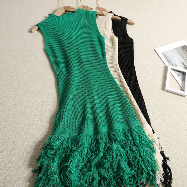 Casual Hips Mini Tassel Dress