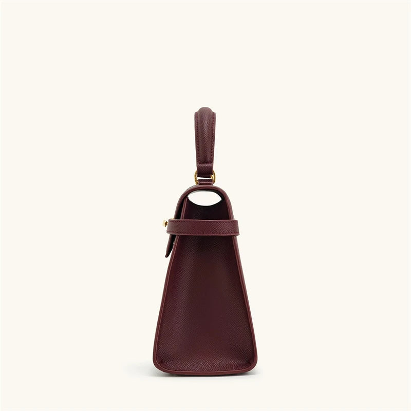 Burgundy Large Square Crossbody Bag