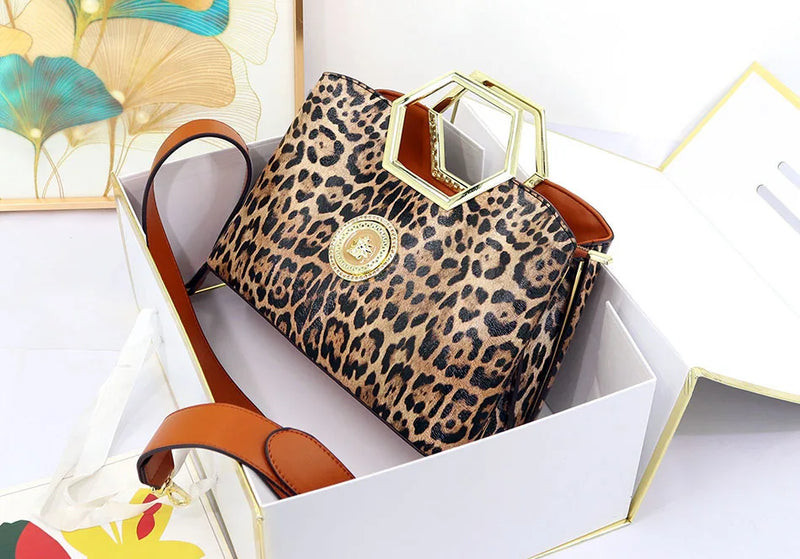 Elegant Printed Top Handle Bag