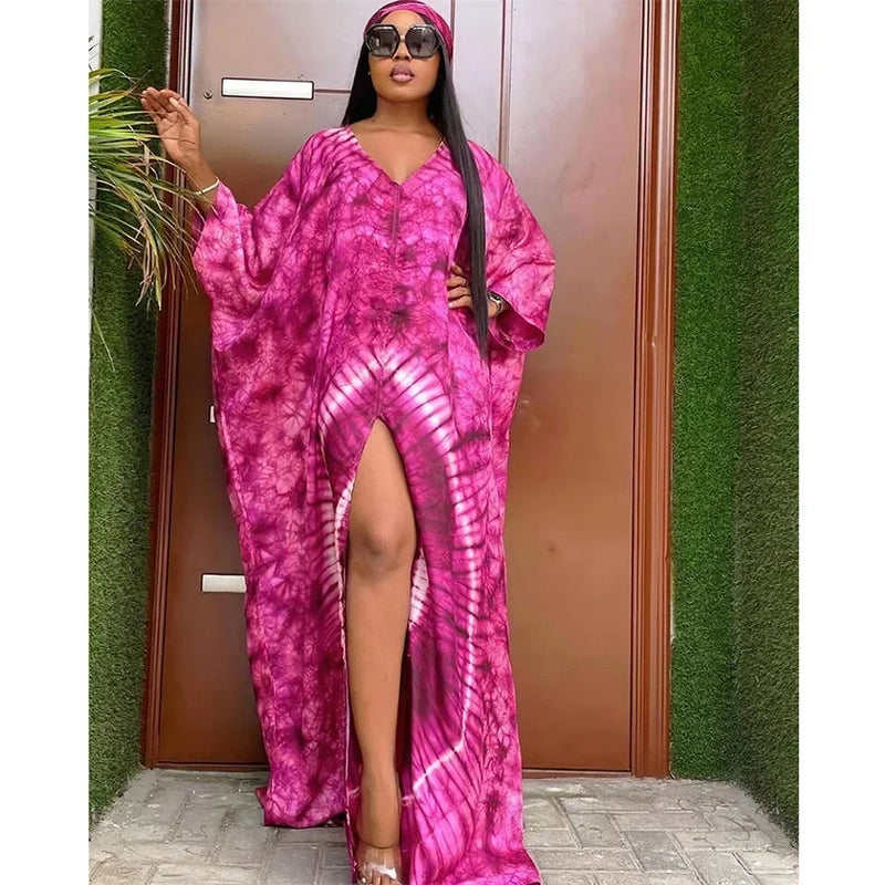 Ankara Dashiki Scarf Gown Caftan Dress