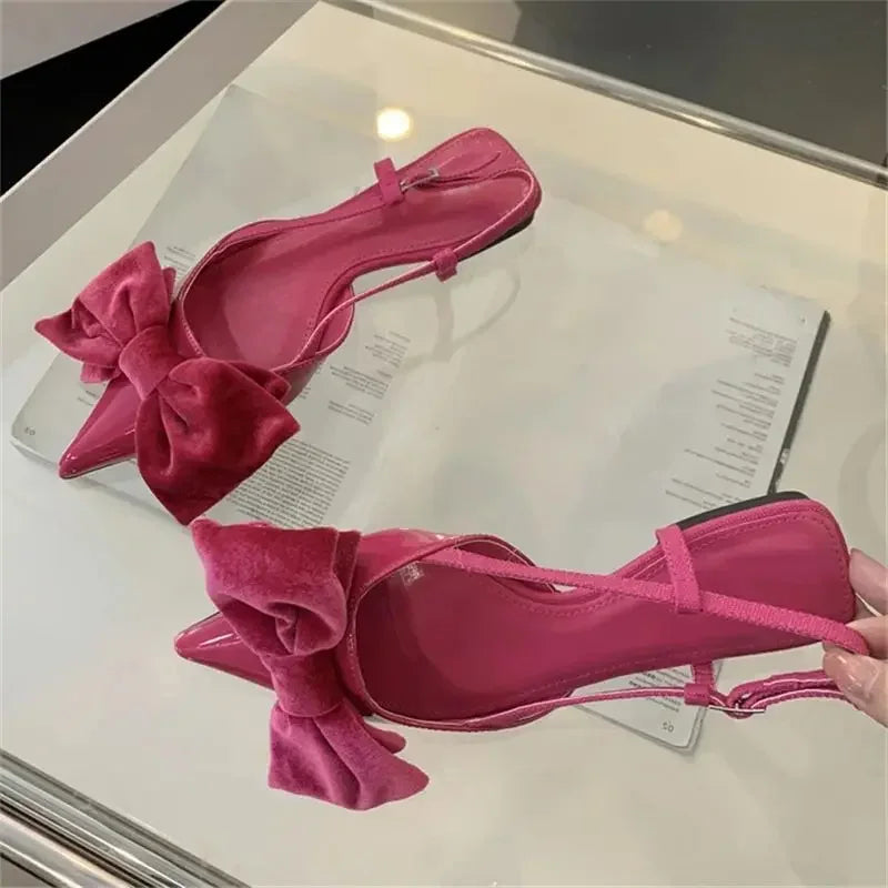 Elegant Spring Butterfly-knot Buckle Strap Pumps
