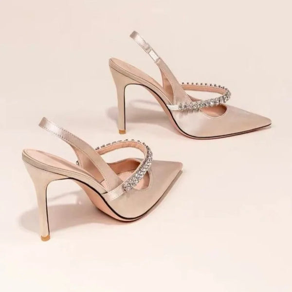 Slim Heeled Pointed High-heeled Shoes with A Headband