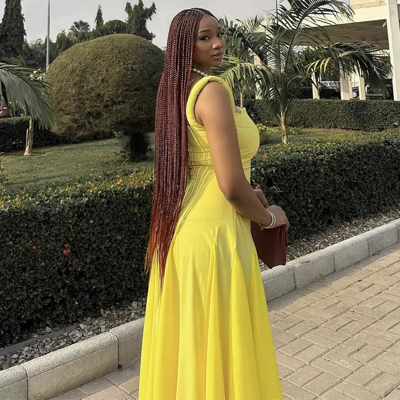 Sleeveless Strapless Big Swing Long Maxi Dress