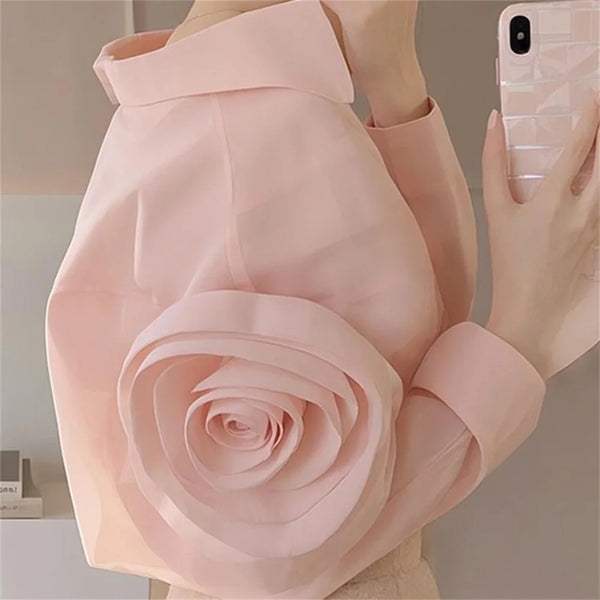 Elegant French Blouses Vintage Pink Shirts