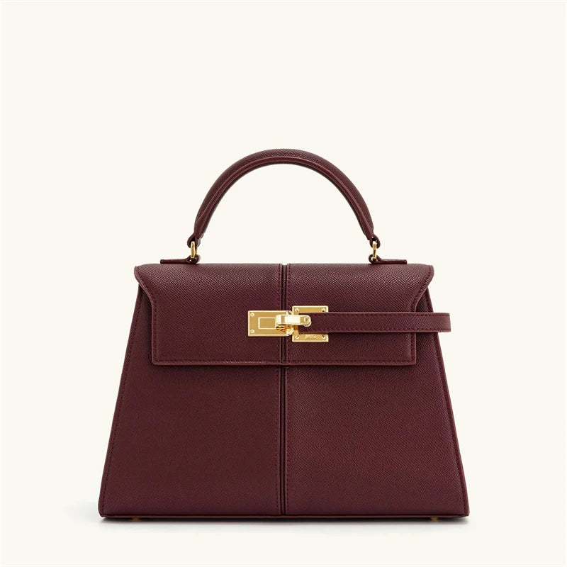 Burgundy Large Square Crossbody Bag